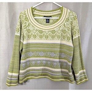 Norton Mcnaughton Women XL Scandanavian Print Ski Sweater Cotton Blend Bohemian